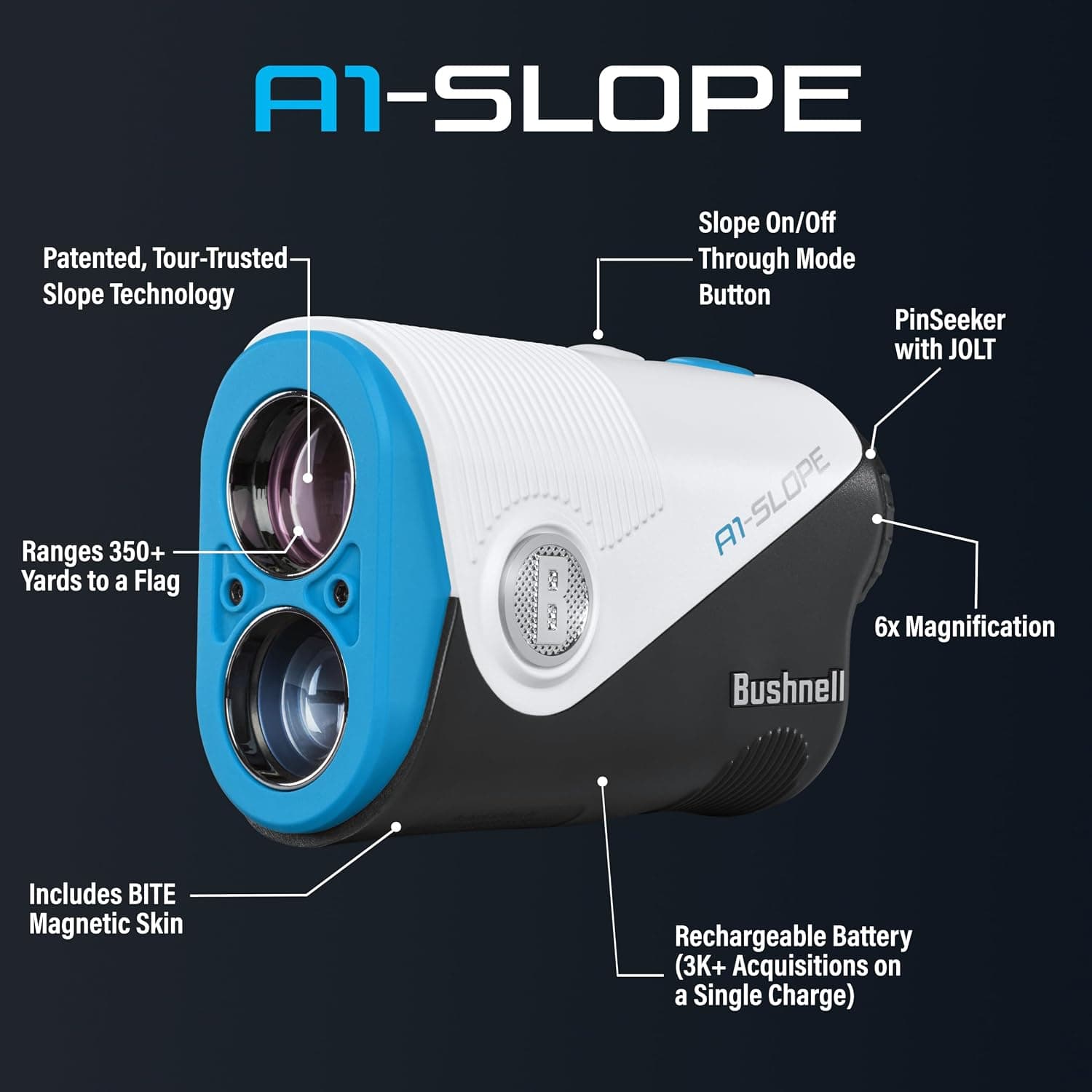 فاصلهیاب لیزری گلف Bushnell مدل A1-Slope فاصلهیاب لیزری گلف Bushnell مدل A1-Slope