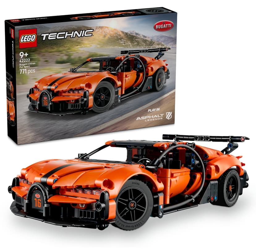 لگو 42222 Technic Bugatti Chiron Pur Sport کودکان 9+ ساله ابرخودرو، 771 قطعه لگو 42222 Technic Bugatti Chiron Pur Sport کودکان 9+ ساله ابرخودرو، 771 قطعه