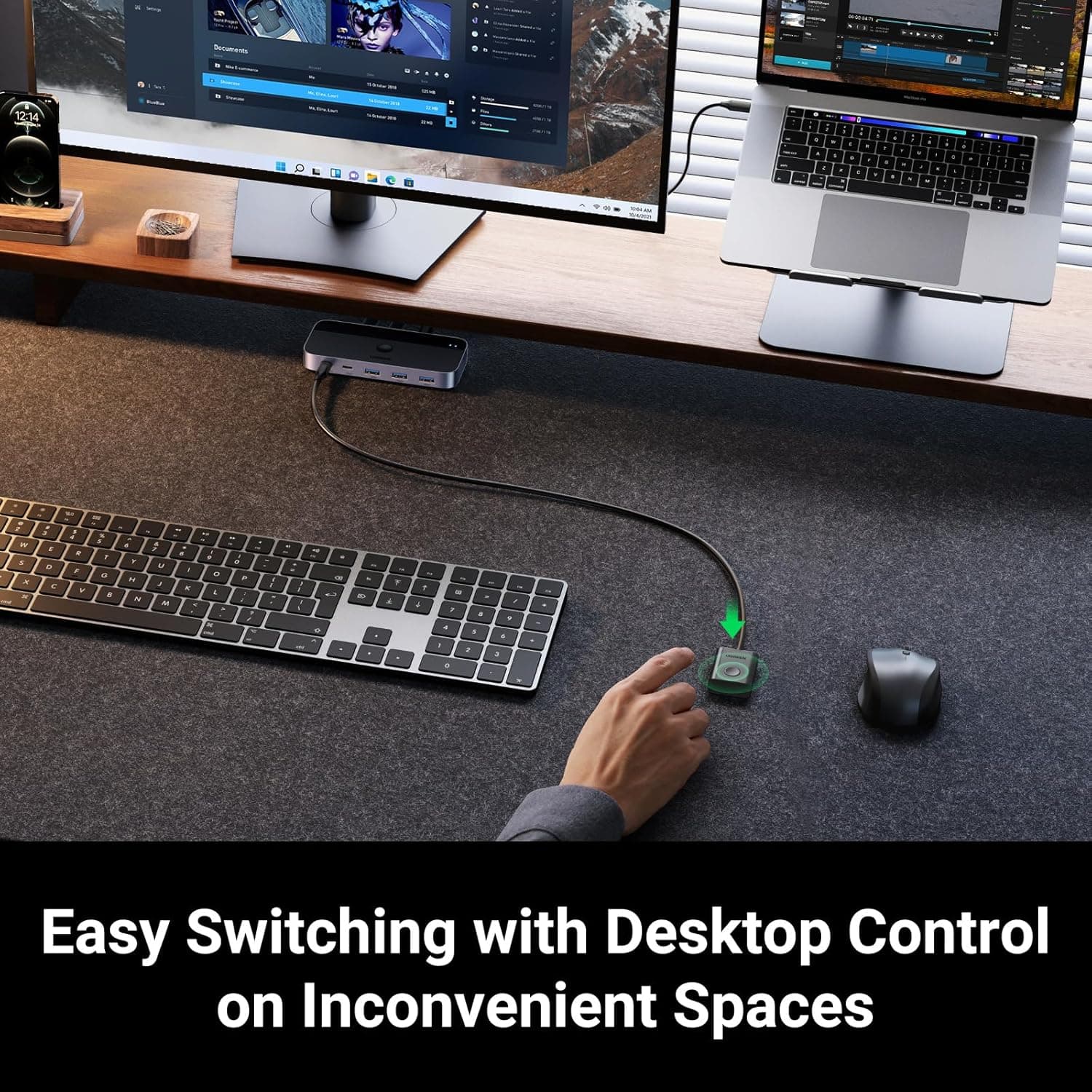 سوییچ USB 3.0 UGREEN مدل 2PC، KVM دو ورودی چهار خروجی با بدنه آلومینیومی سوییچ USB 3.0 UGREEN مدل 2PC، KVM دو ورودی چهار خروجی با بدنه آلومینیومی