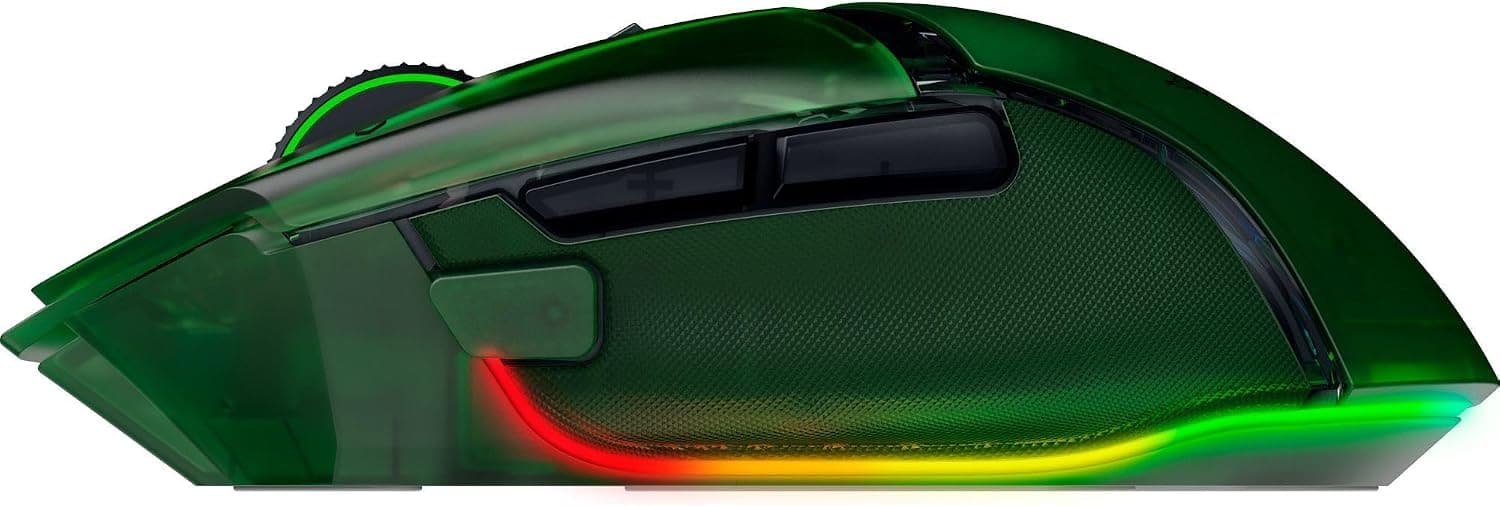 ماوس بازی بیسیم ارگونومیک RGB Razer مدل Basilisk V3 Pro 35K با چرخ 4 جهته، حسگر 35K DPI و 13 دکمه، سبز فانتوم ماوس بازی بیسیم ارگونومیک RGB Razer مدل Basilisk V3 Pro 35K با چرخ 4 جهته، حسگر 35K DPI و 13 دکمه، سبز فانتوم