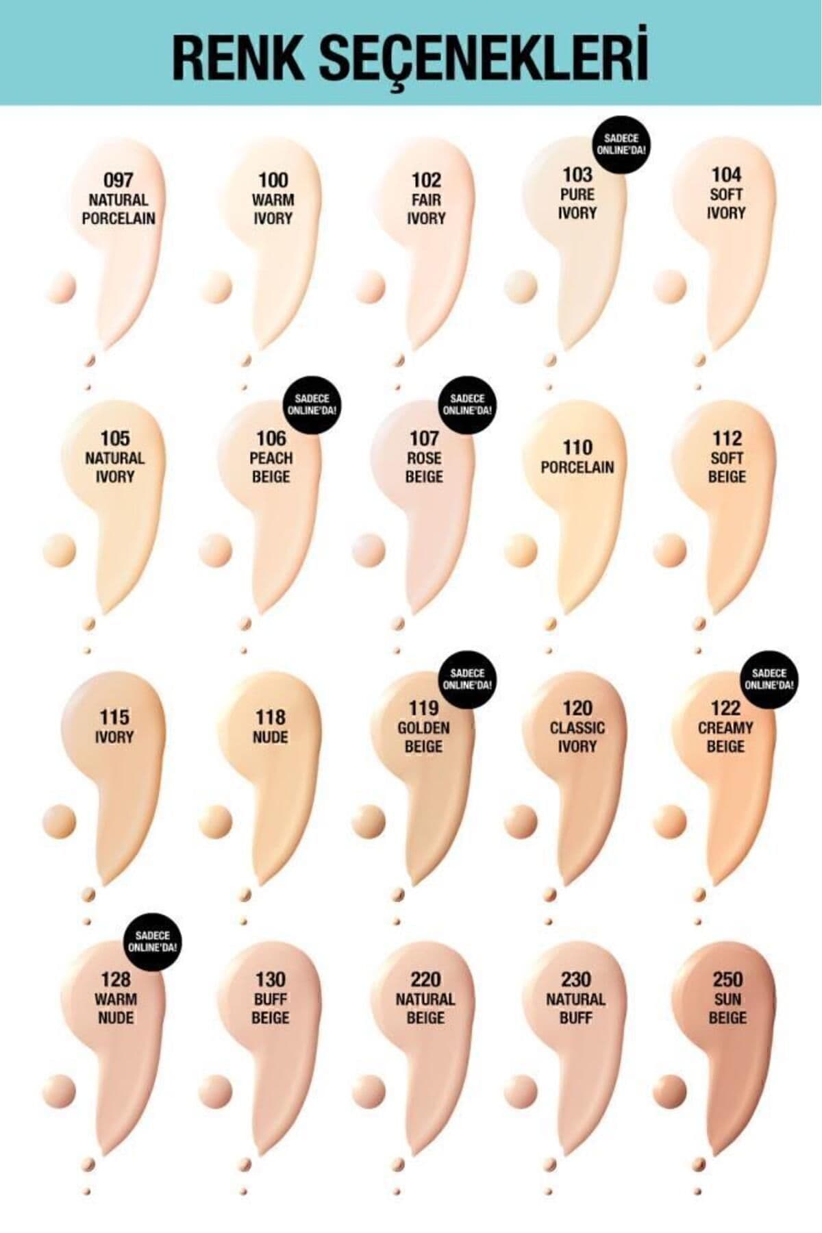 فوندیشن Maybelline New York Fit Me Matte Poreless رنگ 100 عاجی گرم فوندیشن Maybelline New York Fit Me Matte Poreless رنگ 100 عاجی گرم