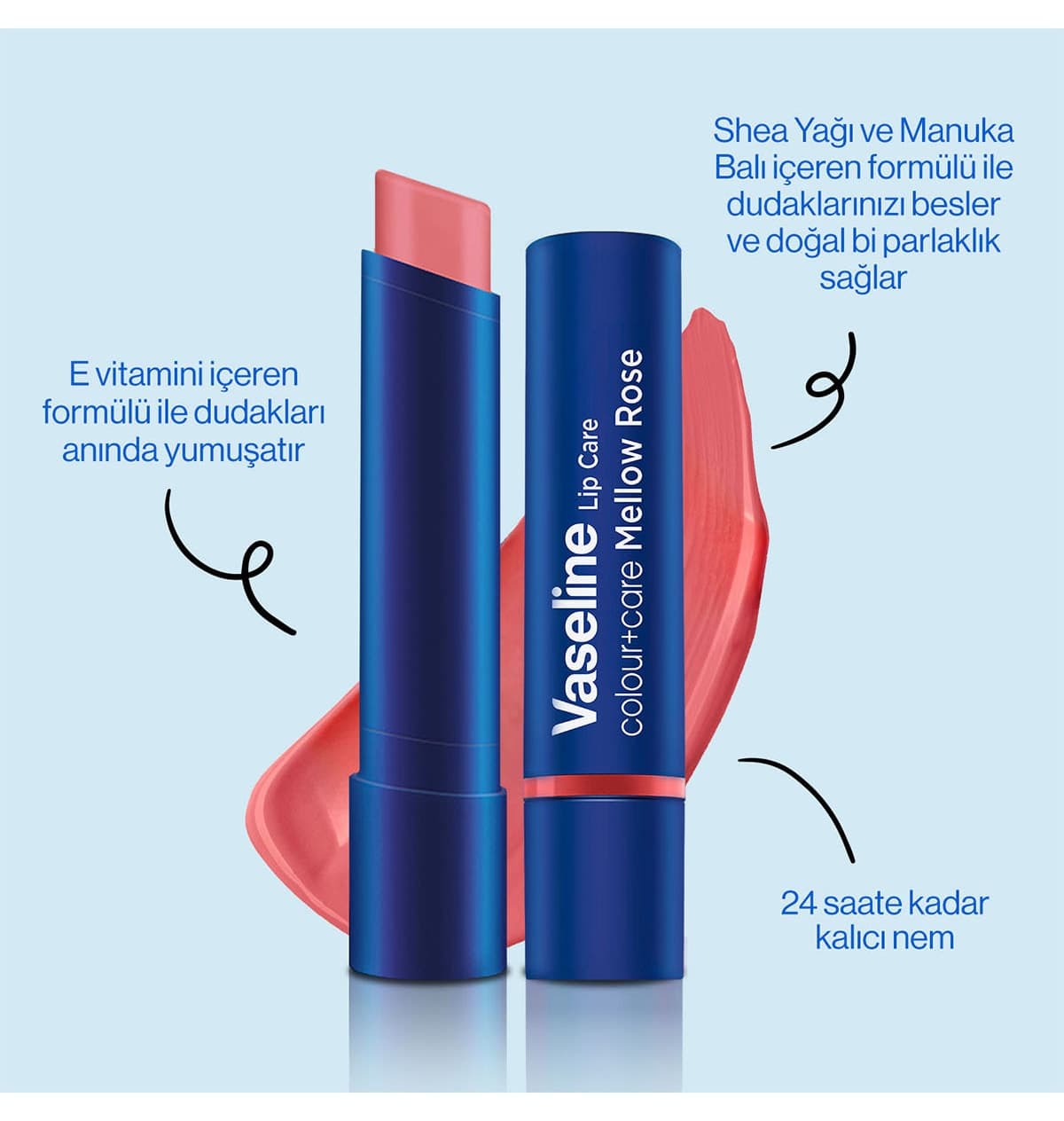 کرم مراقبت لب رنگی Vaseline Colour Care گل رز ملایم 3 gr کرم مراقبت لب رنگی Vaseline Colour Care گل رز ملایم 3 gr
