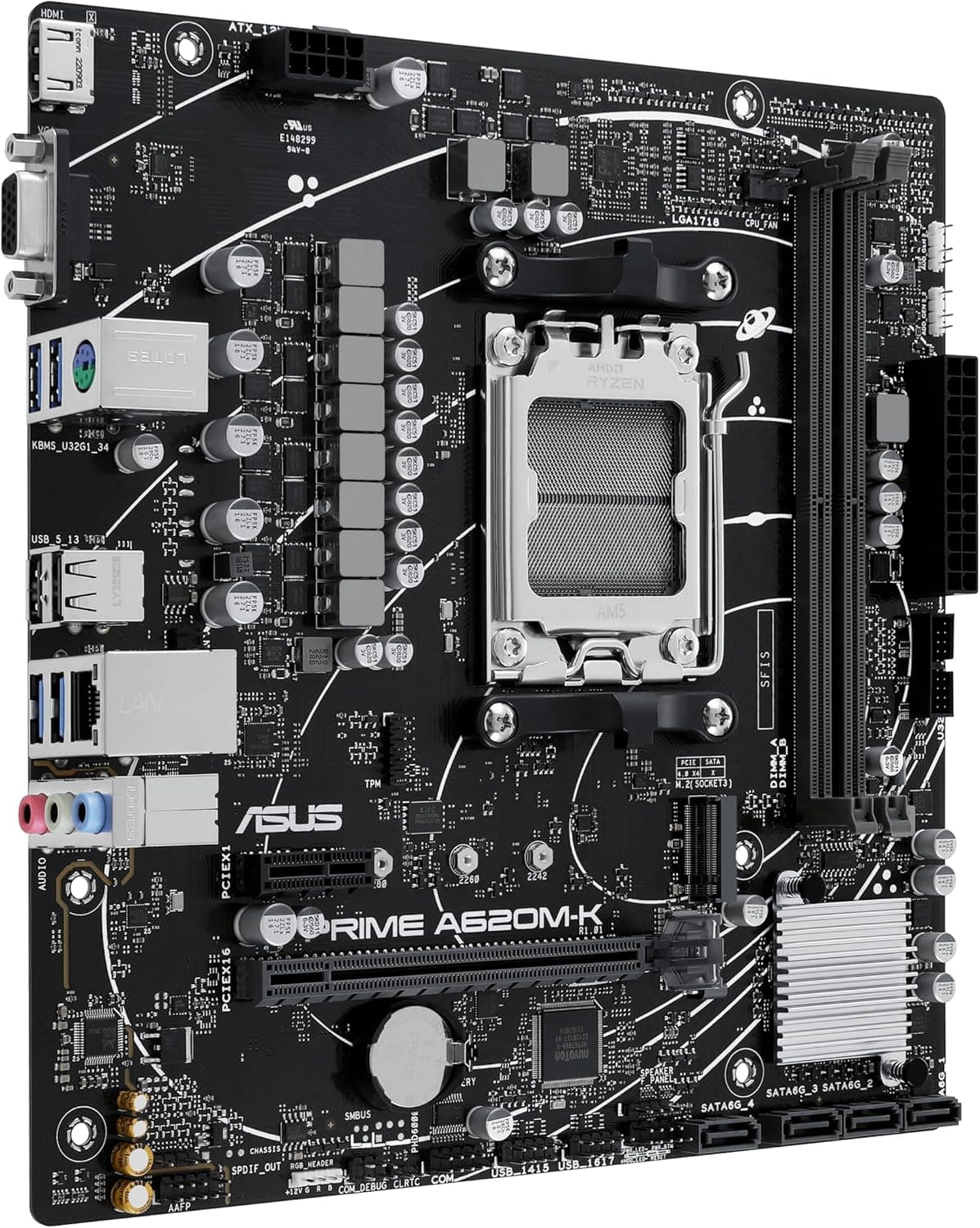 مادربرد ASUS سوکت AM5 چیپست A620 DDR5 Micro ATX مدل PRIME A620M-K مادربرد ASUS سوکت AM5 چیپست A620 DDR5 Micro ATX مدل PRIME A620M-K
