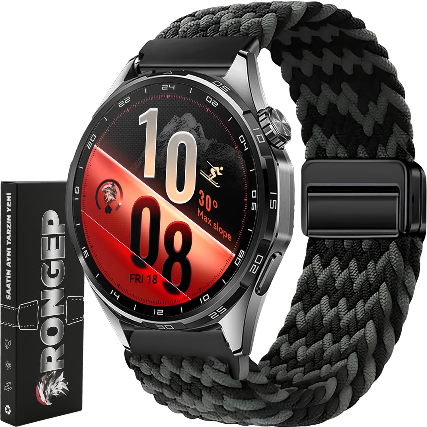 بند ساعت Rongep Örgü Loop سازگار با Huawei، 22mm، پارچه کشی ضدتعریق با سگک مغناطیسی، 46mm مدل GT7/GT7 Pro/GT6/6 Pro/Runner 2/GT5/5 Pro/GT4/GT3 بند ساعت Rongep Örgü Loop سازگار با Huawei، 22mm، پارچه کشی ضدتعریق با سگک مغناطیسی، 46mm مدل GT7/GT7 Pro/GT6/6 Pro/Runner 2/GT5/5 Pro/GT4/GT3