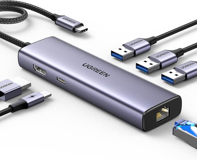 داک USB C UGREEN با HDMI 4K، Ethernet، PD 100W و 3 USB A 3.0، سازگار با MacBook و iPad داک USB C UGREEN با HDMI 4K، Ethernet، PD 100W و 3 USB A 3.0، سازگار با MacBook و iPad