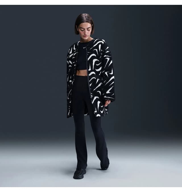 ژاکت زنانه Nike Sportswear زیپ تمامطول گشاد پرز بلند مدل FV8025-010 ژاکت زنانه Nike Sportswear زیپ تمامطول گشاد پرز بلند مدل FV8025-010