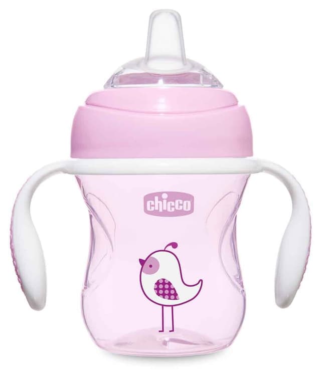 لیوان انتقالی دخترانه Chicco با نوک نرم 4 ماه لیوان انتقالی دخترانه Chicco با نوک نرم 4 ماه
