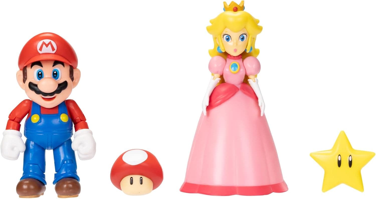 فیگور 4 اینچی دو عددی SUPER MARIO مدل Mario & Peach فیگور 4 اینچی دو عددی SUPER MARIO مدل Mario & Peach