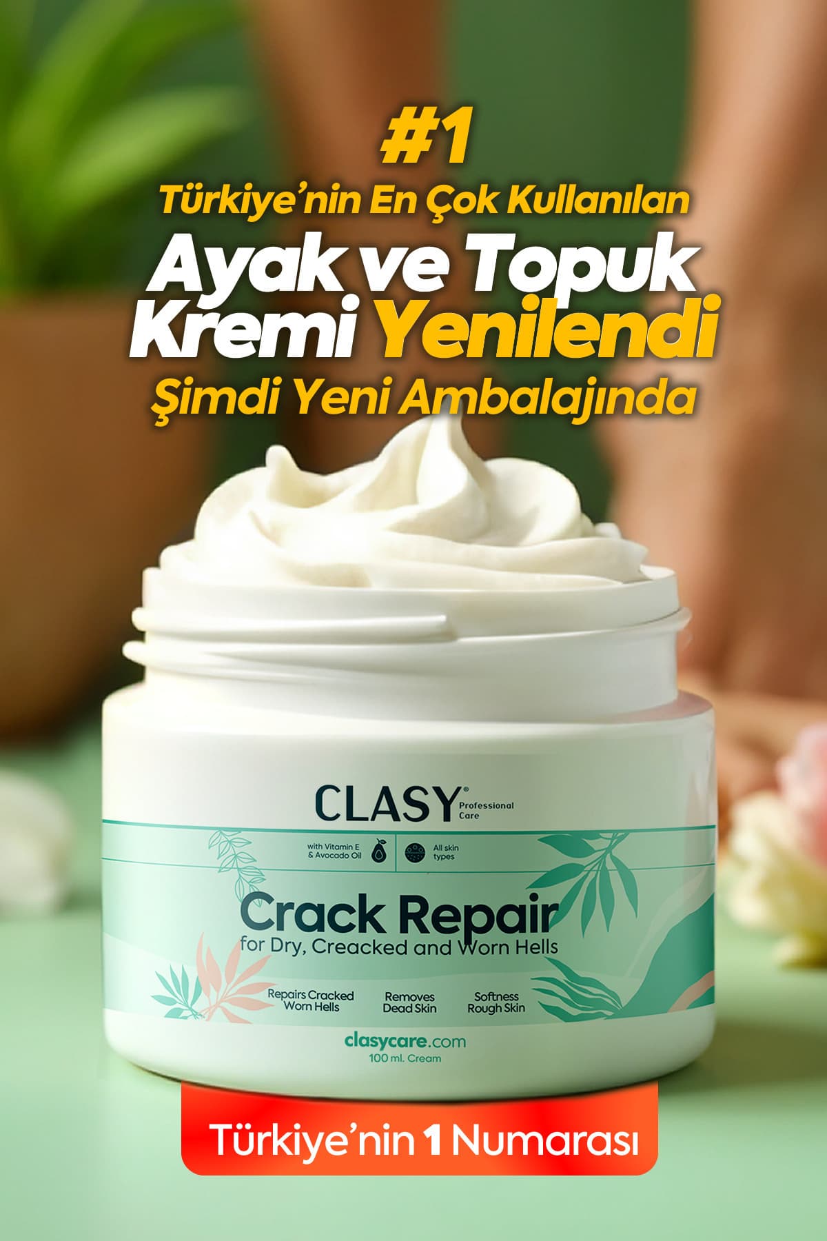 کرم ترک پا و پاشنه Clasy Care ضد بوی پا 100ml کرم ترک پا و پاشنه Clasy Care ضد بوی پا 100ml