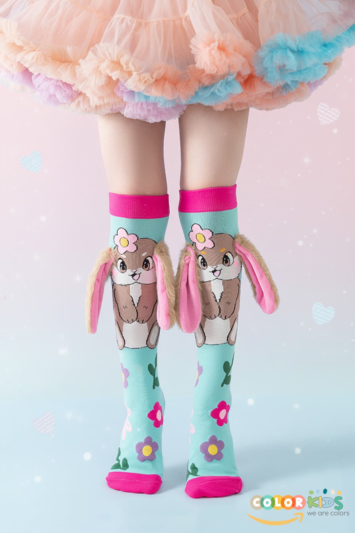 جوراب دخترانه Color Socks پلوشی خرگوشی گوشدار بدون پاشنه 1 جفت جوراب دخترانه Color Socks پلوشی خرگوشی گوشدار بدون پاشنه 1 جفت