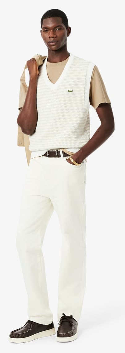 تیشرت مردانه Lacoste فیت کلاسیک یقه گرد بژ تیشرت مردانه Lacoste فیت کلاسیک یقه گرد بژ