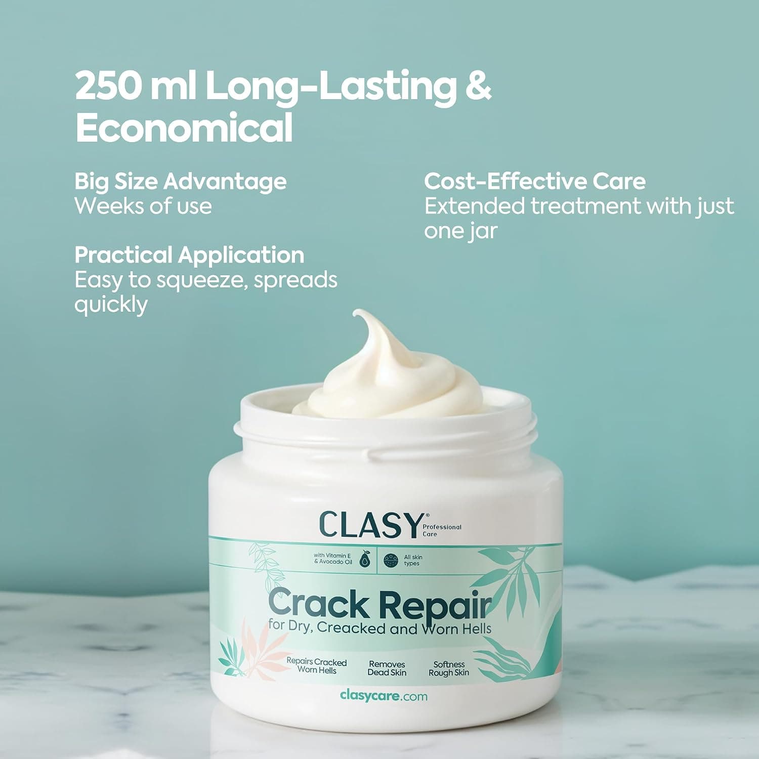 کرم ترک پاشنه CLASYCARE با ویتامین E و روغن آووکادو 100 ml کرم ترک پاشنه CLASYCARE با ویتامین E و روغن آووکادو 100 ml