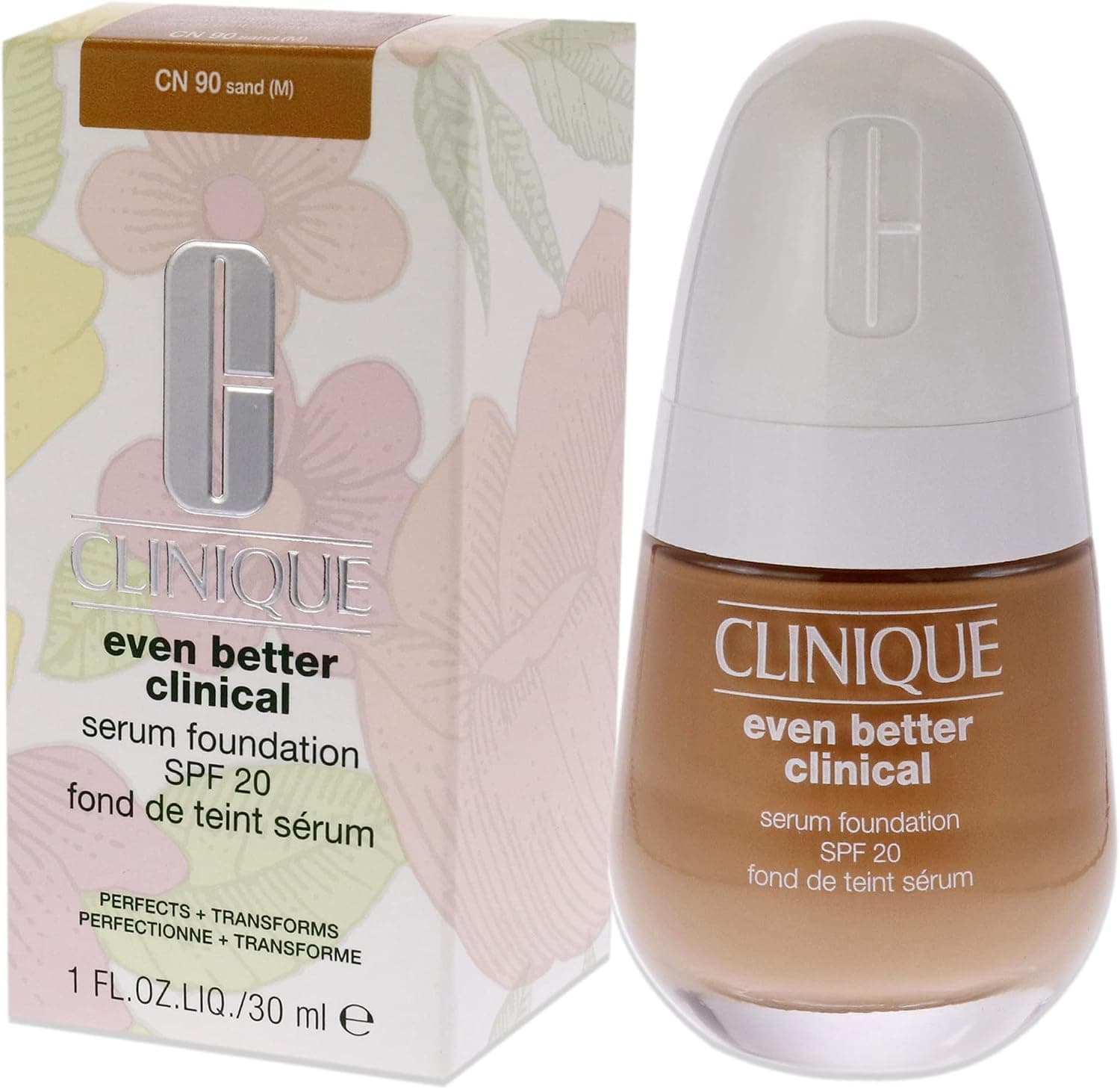 فاندیشن زنانه Clinique Even Better Clinical Serum Foundation SPF 20 شنی CN 90 1 oz فاندیشن زنانه Clinique Even Better Clinical Serum Foundation SPF 20 شنی CN 90 1 oz