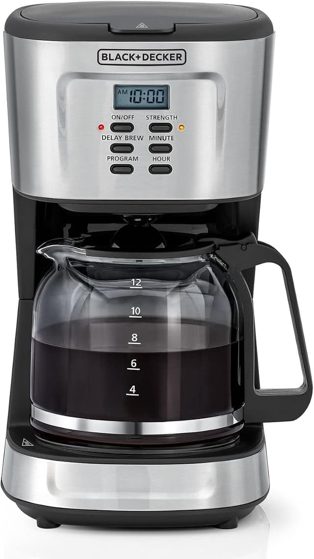 دستگاه قهوهساز BLACK+DECKER 12 فنجانی 900 وات قابل برنامهریزی مدل DCM85-B5 مشکی دستگاه قهوهساز BLACK+DECKER 12 فنجانی 900 وات قابل برنامهریزی مدل DCM85-B5 مشکی
