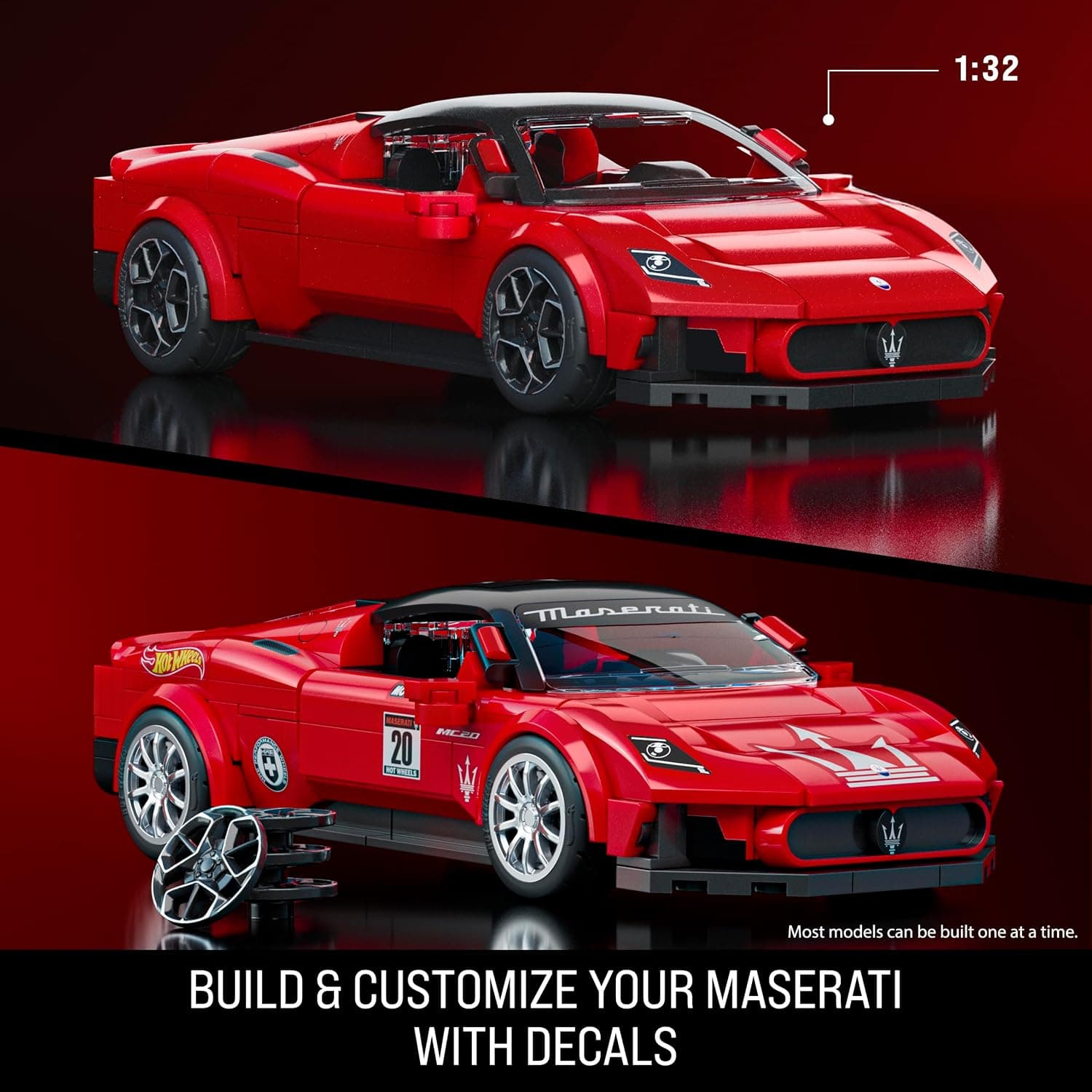 ست ساختنی Mattel Brick Shop Hot Wheels Speed Maserati مدل JFR90 ست ساختنی Mattel Brick Shop Hot Wheels Speed Maserati مدل JFR90