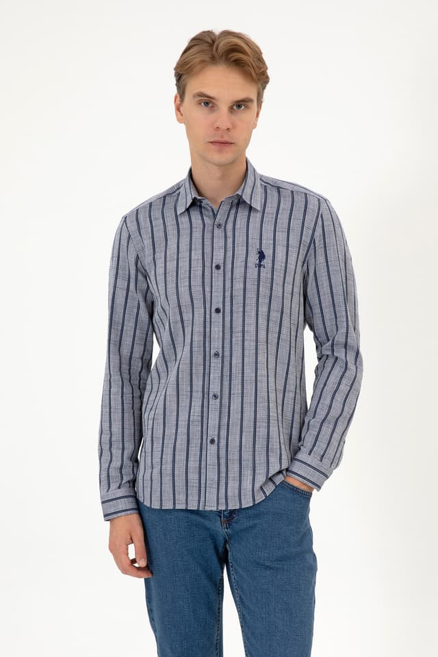 پیراهن مردانه U.S. Polo Assn. آستین بلند سرمهای مدل 50316563-VR033 پیراهن مردانه U.S. Polo Assn. آستین بلند سرمهای مدل 50316563-VR033