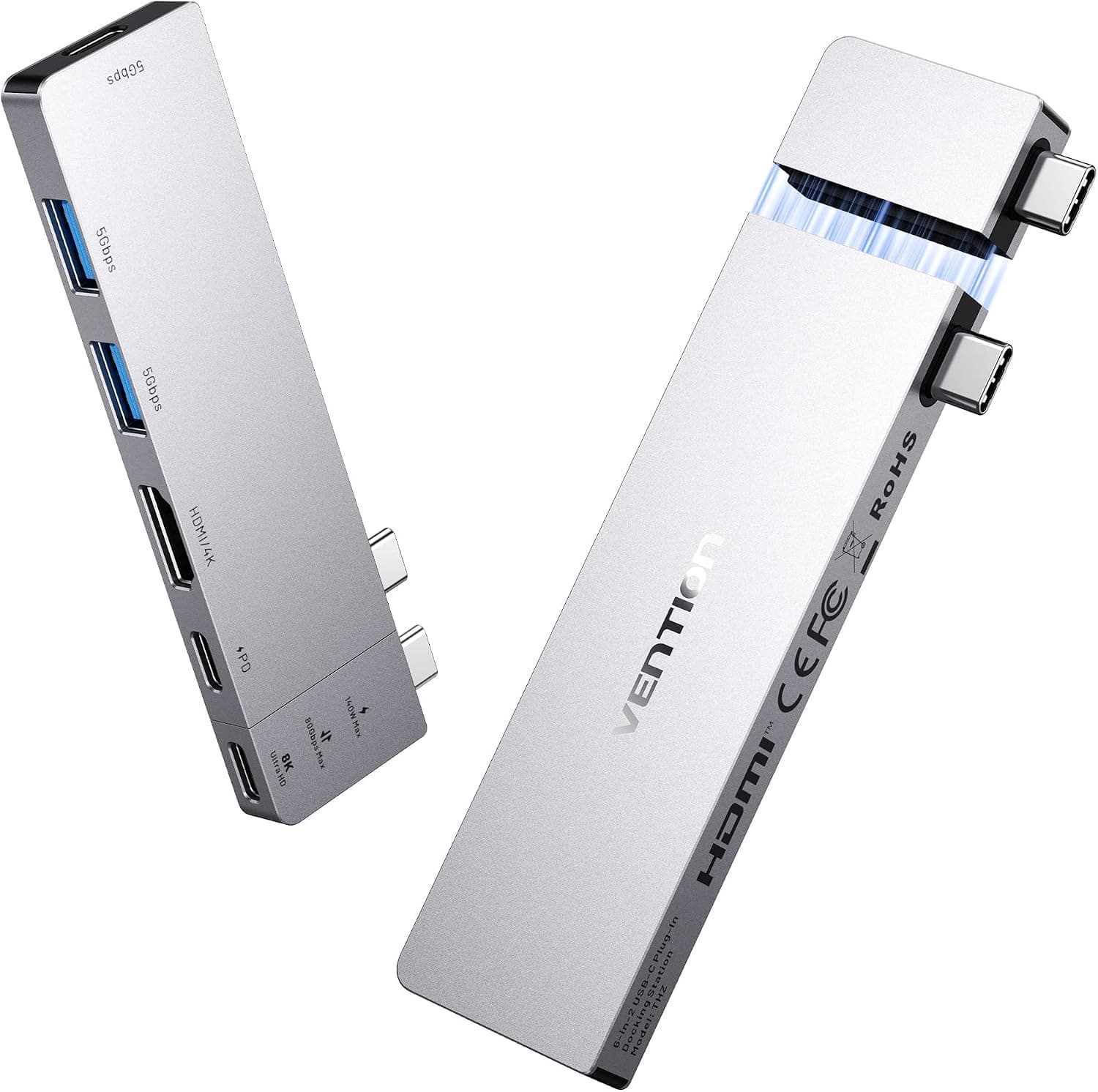 هاب USB 3.0 فوق نازک VENTION پشتیبانی شارژ ۴ پورت ۱ متری هاب USB 3.0 فوق نازک VENTION پشتیبانی شارژ ۴ پورت ۱ متری