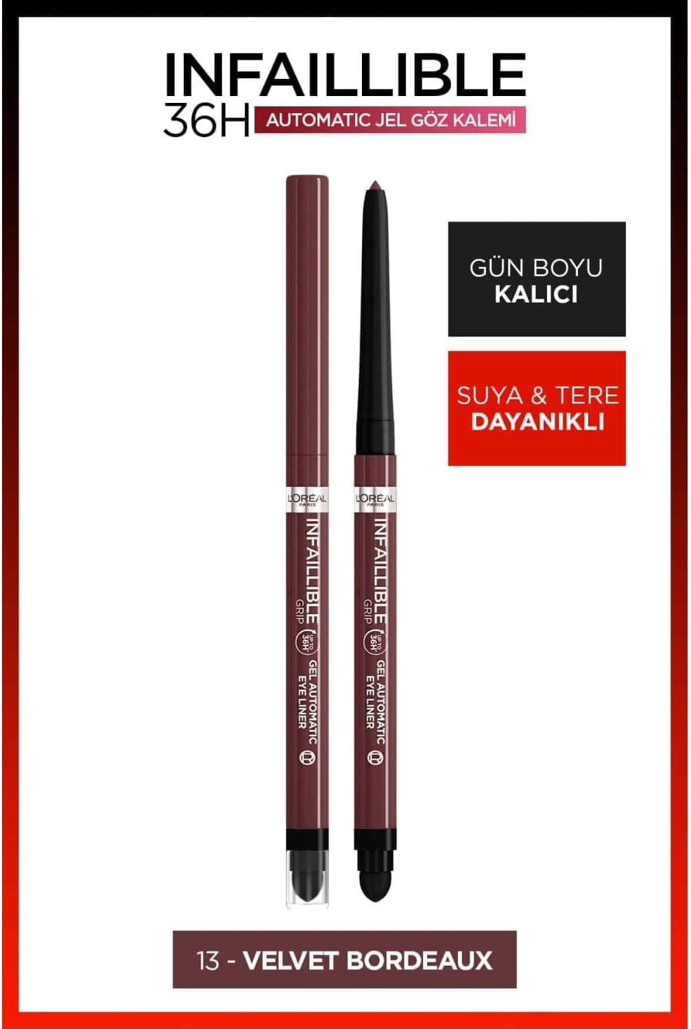 مداد چشم L'Oreal Paris Infaillible رنگ زرشکی مخملی شماره 13 مداد چشم L'Oreal Paris Infaillible رنگ زرشکی مخملی شماره 13
