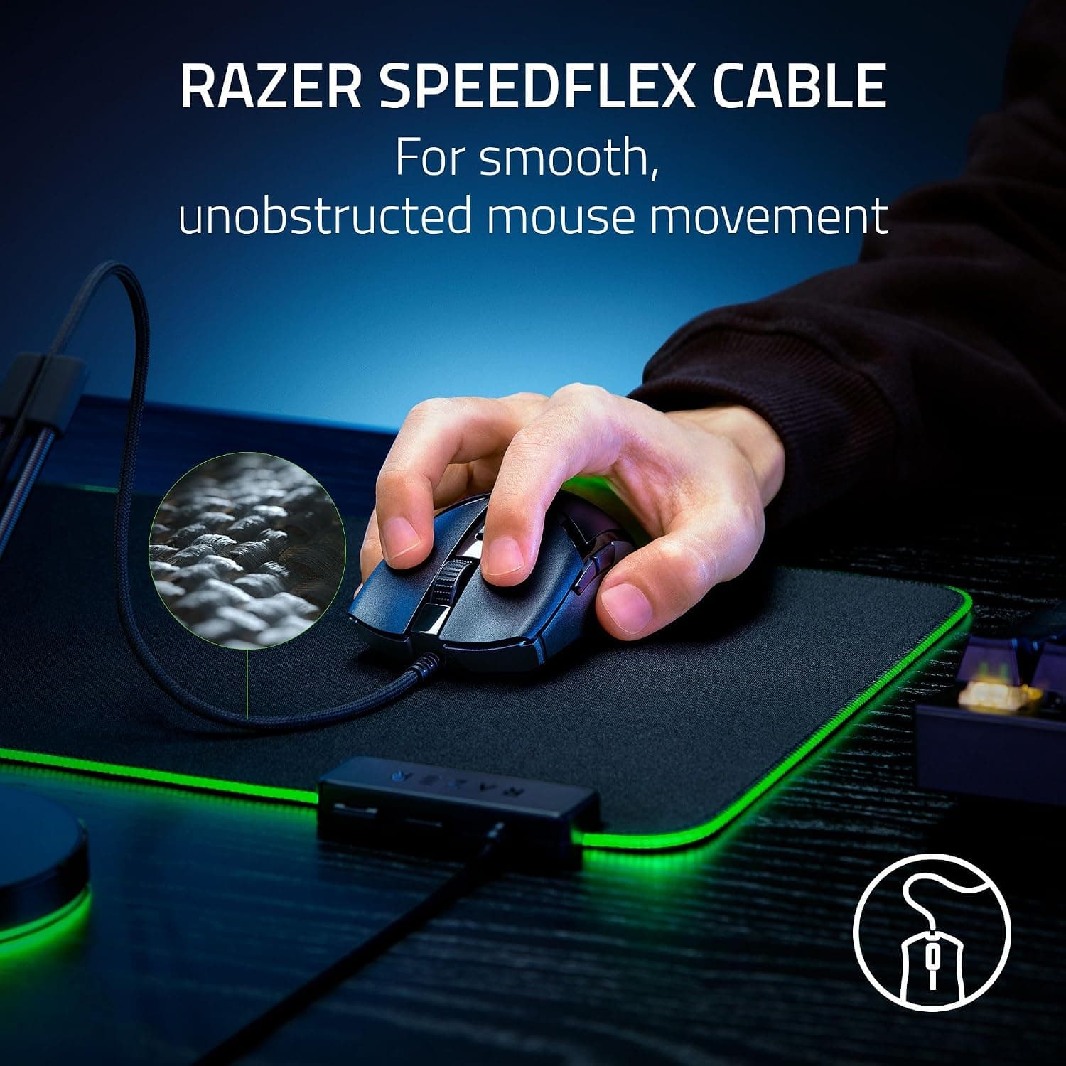 ماوس گیمینگ سیمی Razer مشکی 57g با نورپردازی Chroma RGB ماوس گیمینگ سیمی Razer مشکی 57g با نورپردازی Chroma RGB