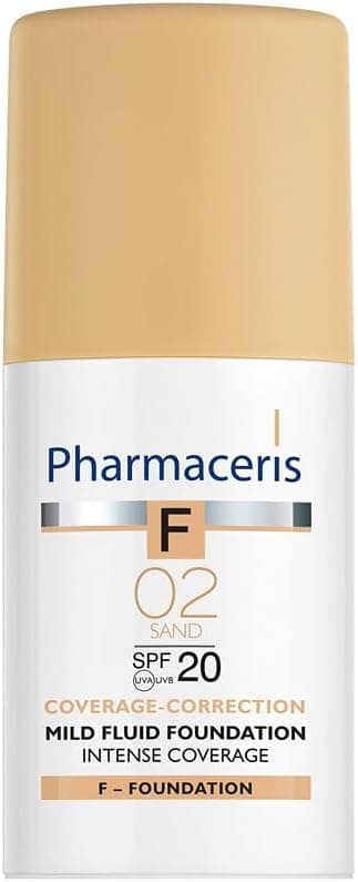 کرمپودر مایع پوشانندگی بالا Pharmaceris F مناسب پوست حساس SPF 20 رنگ 02 Sand حجم 30 ml کرمپودر مایع پوشانندگی بالا Pharmaceris F مناسب پوست حساس SPF 20 رنگ 02 Sand حجم 30 ml