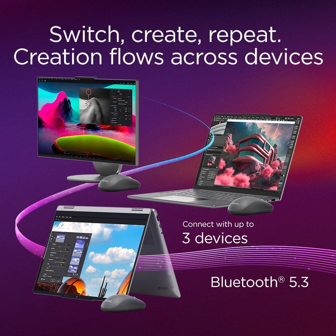 ماوس بیسیم Lenovo Yoga بیصدا خاکستری لونا ماوس بیسیم Lenovo Yoga بیصدا خاکستری لونا