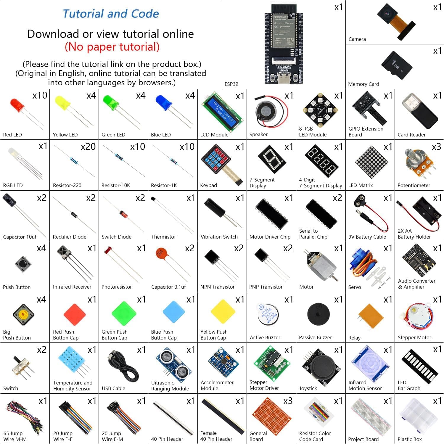 کیت آموزشی FREENOVE برای ESP32-WROVER، سازگار با Arduino IDE، دوربین بیسیم داخلی، آموزش 814 صفحهای، 240 قطعه و 127 پروژه کیت آموزشی FREENOVE برای ESP32-WROVER، سازگار با Arduino IDE، دوربین بیسیم داخلی، آموزش 814 صفحهای، 240 قطعه و 127 پروژه
