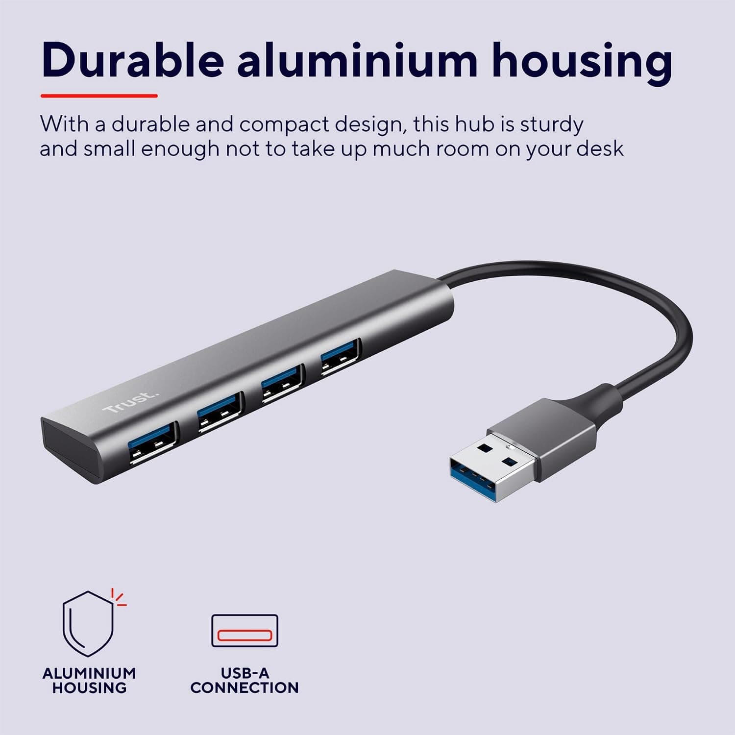 هاب USB چهار پورت Trust Halyx 3.2 با کابل 10 cm هاب USB چهار پورت Trust Halyx 3.2 با کابل 10 cm