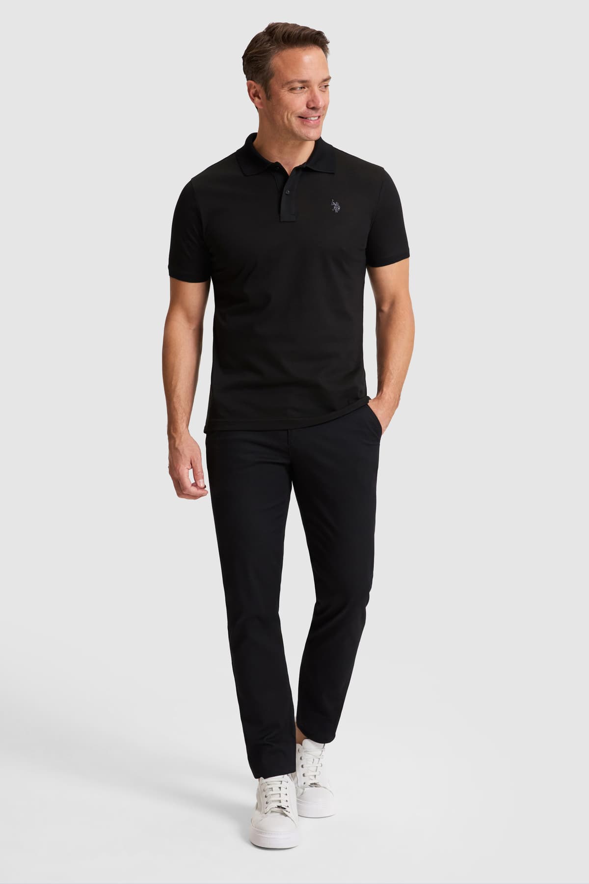 تیشرت مردانه U.S. Polo Assn. ساده مشکی فیت معمولی یقه پولو مدل 50322297-VR046 تیشرت مردانه U.S. Polo Assn. ساده مشکی فیت معمولی یقه پولو مدل 50322297-VR046
