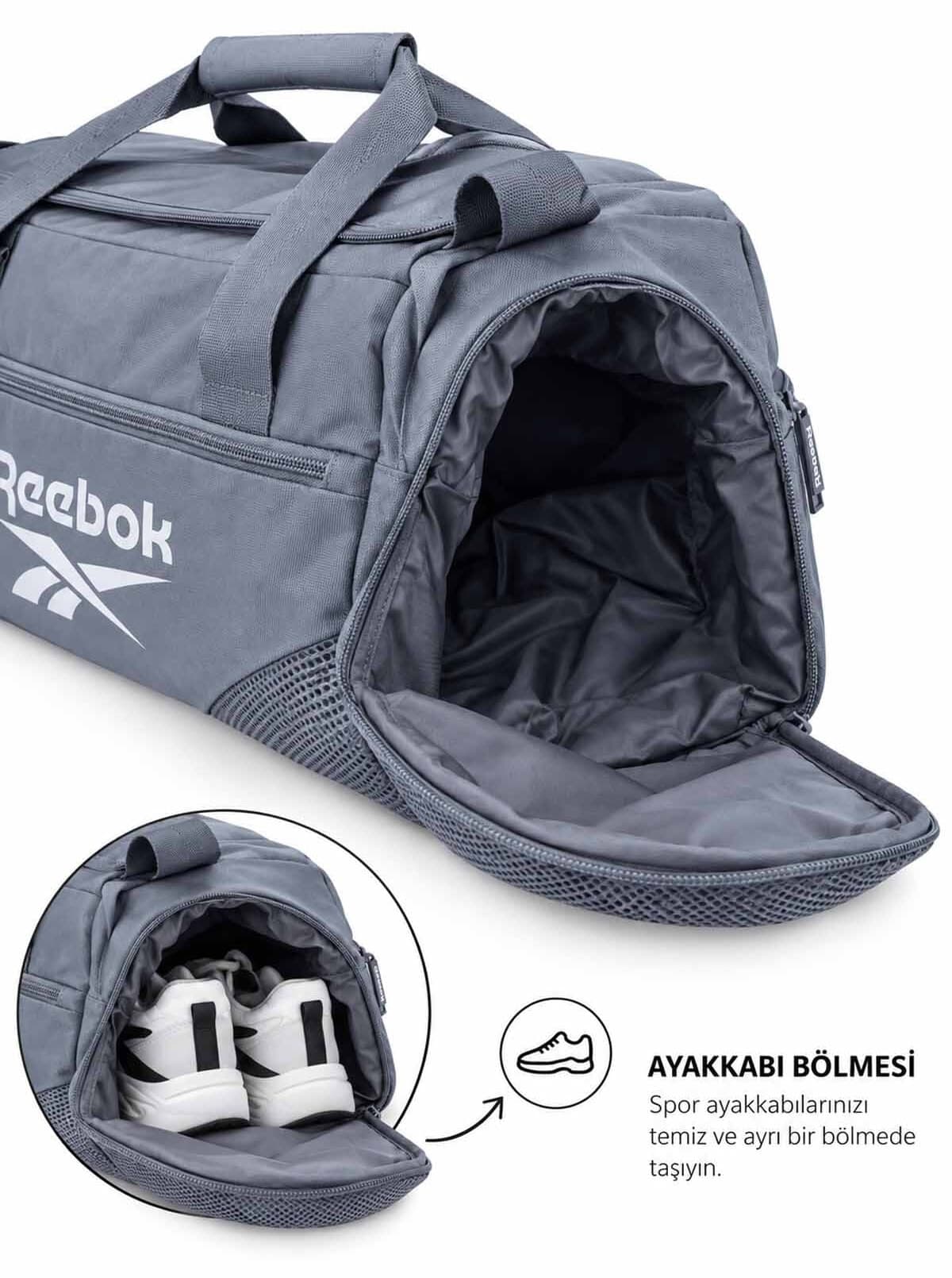 ساک ورزشی یونیسکس Reebok خاکستری با بخش کفش 46x23x20 cm ساک ورزشی یونیسکس Reebok خاکستری با بخش کفش 46x23x20 cm
