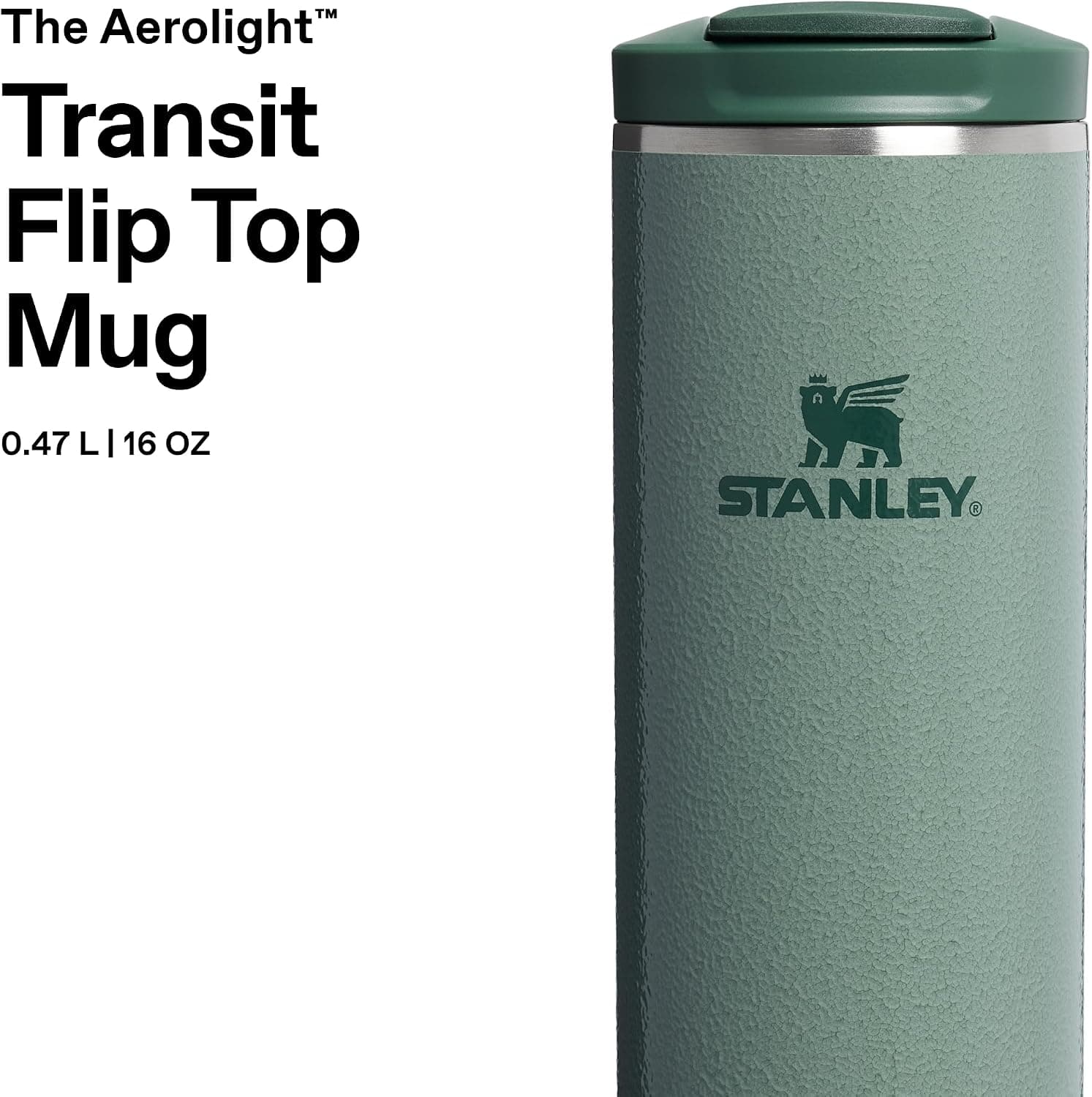 ماگ ترموس Stanley درب FlipTop 0.47 Litre سبز Hammertone Green استیل ضدزنگ ماگ ترموس Stanley درب FlipTop 0.47 Litre سبز Hammertone Green استیل ضدزنگ