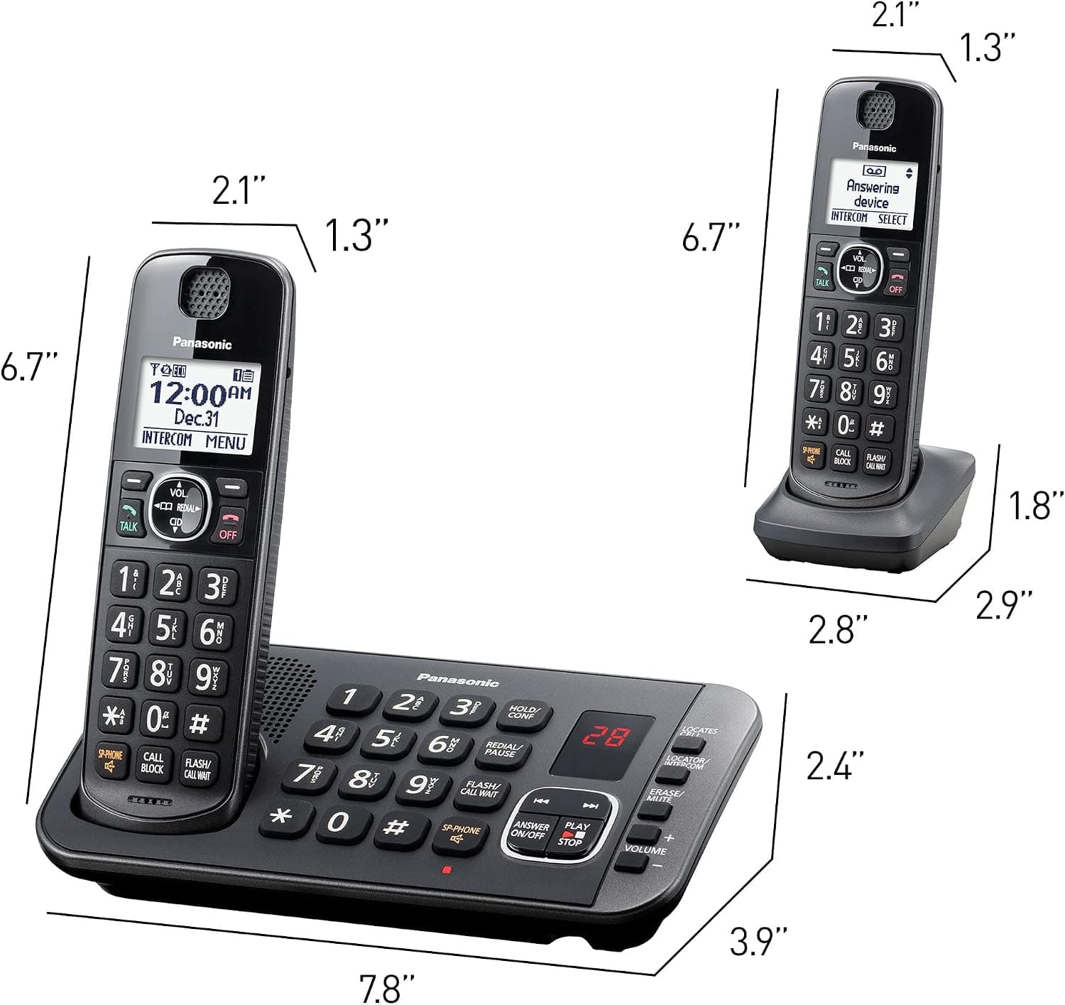 تلفن بیسیم Panasonic DECT 6.0 با پاسخگو مدل KX-TGE645M مشکی متالیک 5 گوشی تلفن بیسیم Panasonic DECT 6.0 با پاسخگو مدل KX-TGE645M مشکی متالیک 5 گوشی
