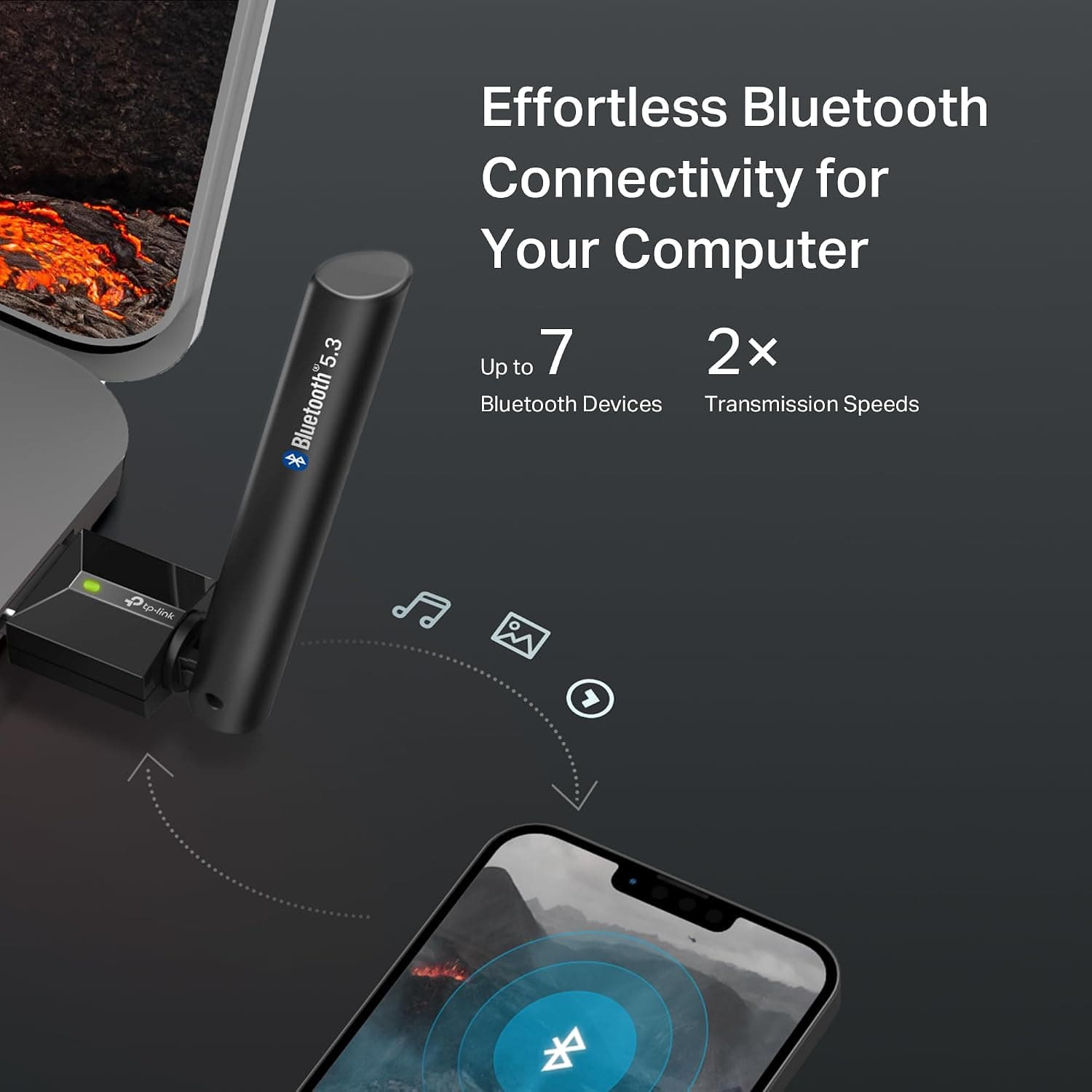 آداپتور بلوتوث USB برای کامپیوتر TP-Link بلوتوث 5.3 با برد بلند و آنتن قابل تنظیم مدل UB500 Plus آداپتور بلوتوث USB برای کامپیوتر TP-Link بلوتوث 5.3 با برد بلند و آنتن قابل تنظیم مدل UB500 Plus