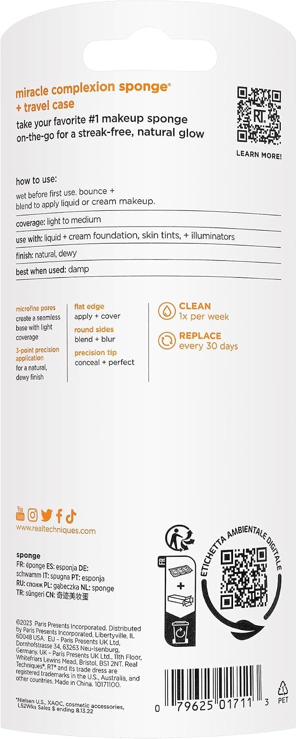 اسفنج آرایش پوست Real Techniques 3In1 چندکاره همراه کیف مسافرتی نارنجی اسفنج آرایش پوست Real Techniques 3In1 چندکاره همراه کیف مسافرتی نارنجی