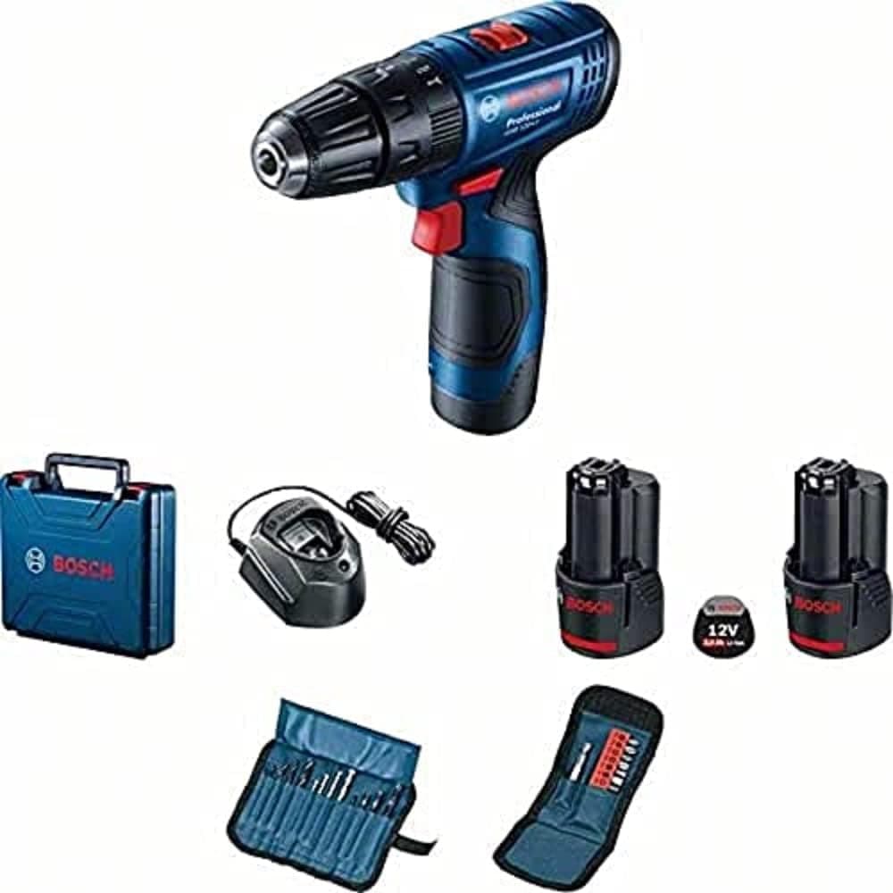دریل پیچگوشتی شارژی ضربهای Bosch Professional مدل GSB 120-LI با ست ۲۳ پارچهای ۱۲ ولت دریل پیچگوشتی شارژی ضربهای Bosch Professional مدل GSB 120-LI با ست ۲۳ پارچهای ۱۲ ولت