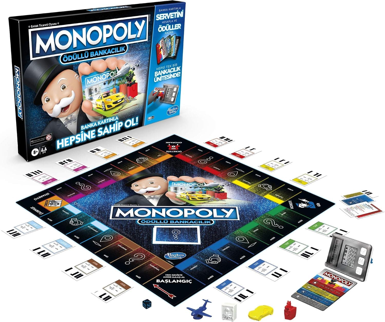 بازی رومیزی برای 2 تا 4 بازیکن Monopoly Hasbro Gaming با بانکداری جایزهدار، بالای 8 سال بازی رومیزی برای 2 تا 4 بازیکن Monopoly Hasbro Gaming با بانکداری جایزهدار، بالای 8 سال