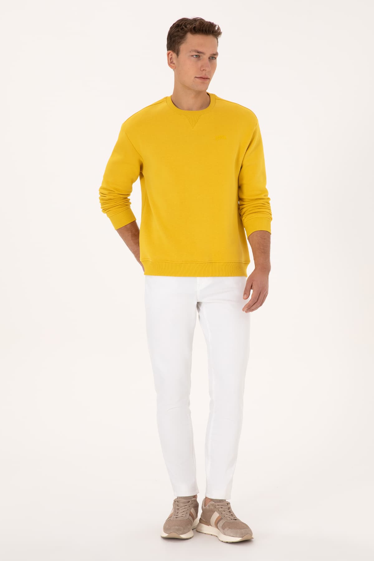 سوئیشرت مردانه U.S. Polo Assn. یقه گرد کامفورت فیت شاردونی زرد مدل 50313757-VR094 سوئیشرت مردانه U.S. Polo Assn. یقه گرد کامفورت فیت شاردونی زرد مدل 50313757-VR094