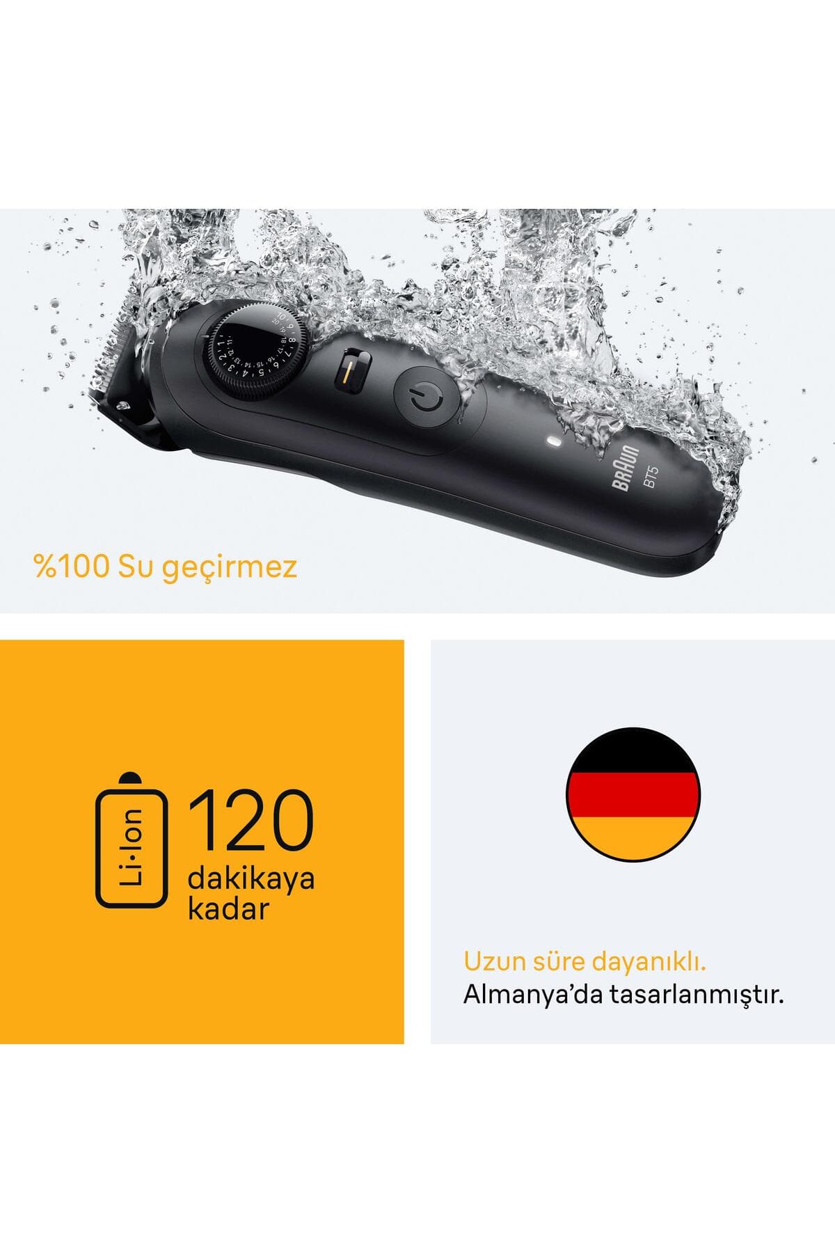 ماشین اصلاح ریش Braun Series 5 با ۴ لوازم جانبی، ۴۰ تنظیم طول و تیغه تیز مدل BT5520 ماشین اصلاح ریش Braun Series 5 با ۴ لوازم جانبی، ۴۰ تنظیم طول و تیغه تیز مدل BT5520