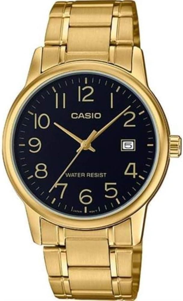 ساعت مچی مردانه Casio آنالوگ استاندارد طلایی مدل MTP-V002G-1BUDF ساعت مچی مردانه Casio آنالوگ استاندارد طلایی مدل MTP-V002G-1BUDF