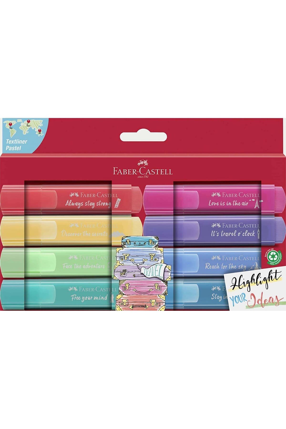 ست 8 عددی ماژیک هایلایتر Faber Castell پاستلی مدل 46 ست 8 عددی ماژیک هایلایتر Faber Castell پاستلی مدل 46