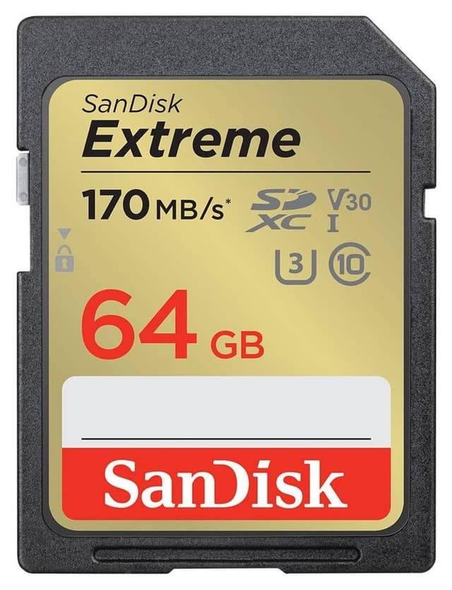 کارت حافظه SDXC Sandisk Extreme با ظرفیت 64GB و سرعت 170mb/s کارت حافظه SDXC Sandisk Extreme با ظرفیت 64GB و سرعت 170mb/s