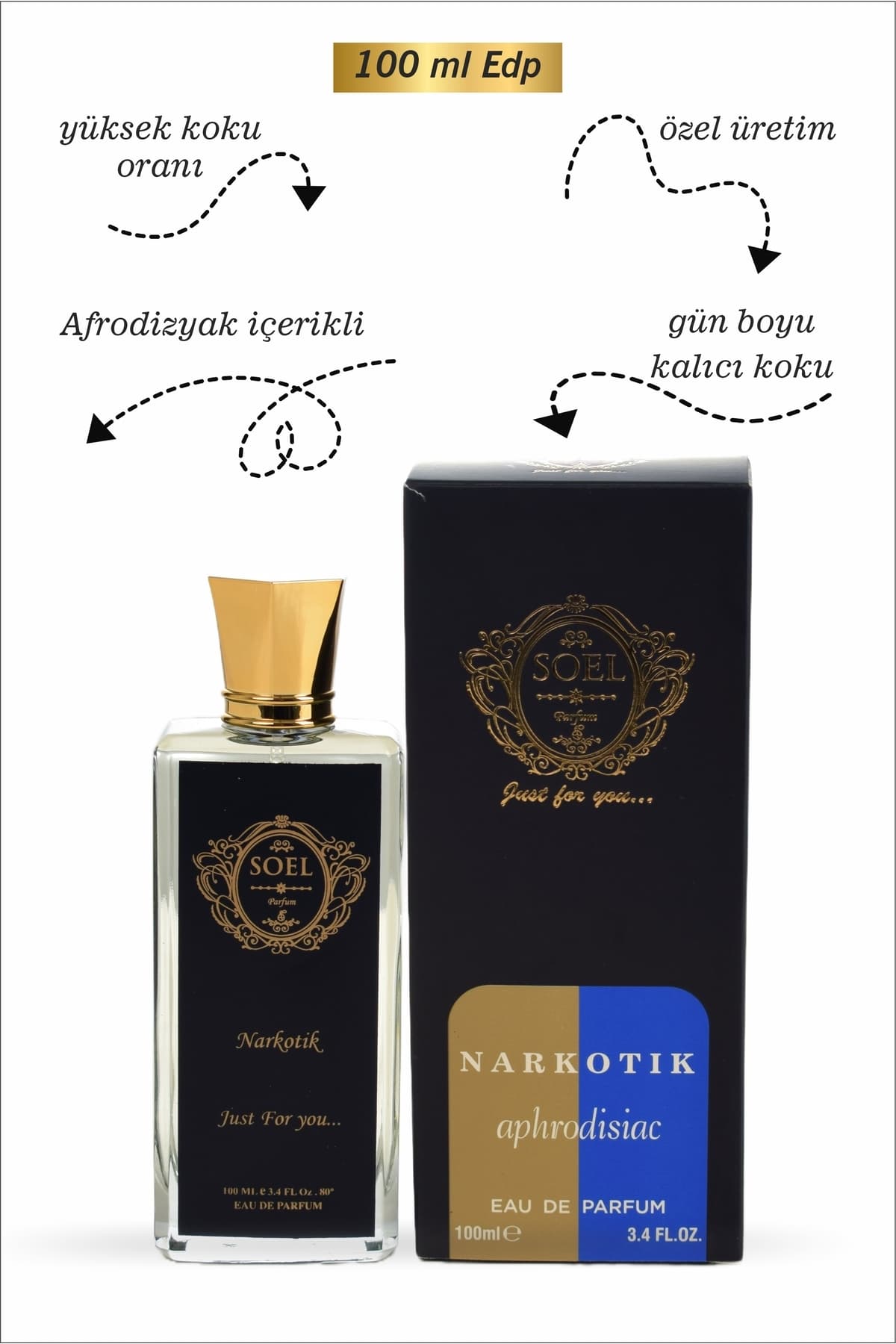 عطر مردانه Soel Parfüm EDP 100 ml مدل Narkotik عطر مردانه Soel Parfüm EDP 100 ml مدل Narkotik