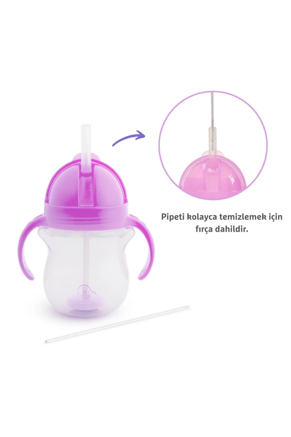 لیوان آموزشی کودک Munchkin نیدار با درِ قفلشونده، 6 ماهه 207ml بنفش لیوان آموزشی کودک Munchkin نیدار با درِ قفلشونده، 6 ماهه 207ml بنفش