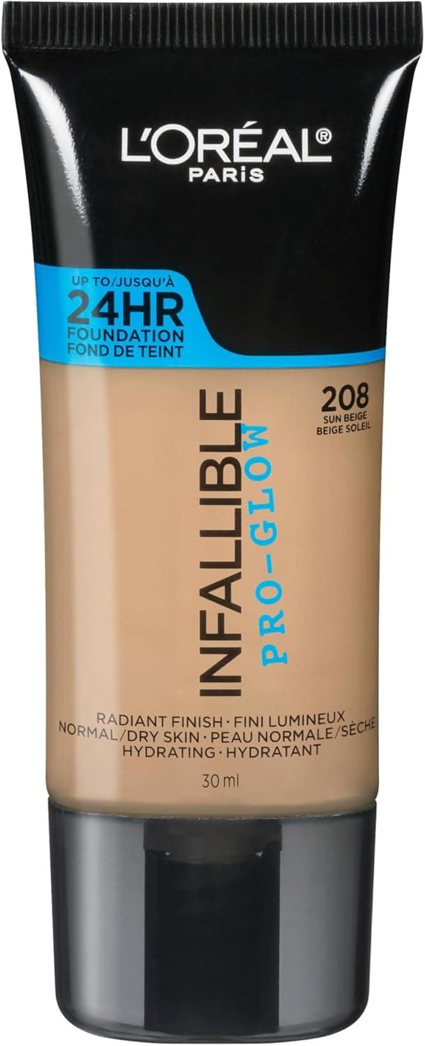 کرمپودر L'Oreal Paris Infallible Pro-Glow ماندگاری تا 24HR، رنگ 204 Natural Buff، 1 fl oz کرمپودر L'Oreal Paris Infallible Pro-Glow ماندگاری تا 24HR، رنگ 204 Natural Buff، 1 fl oz