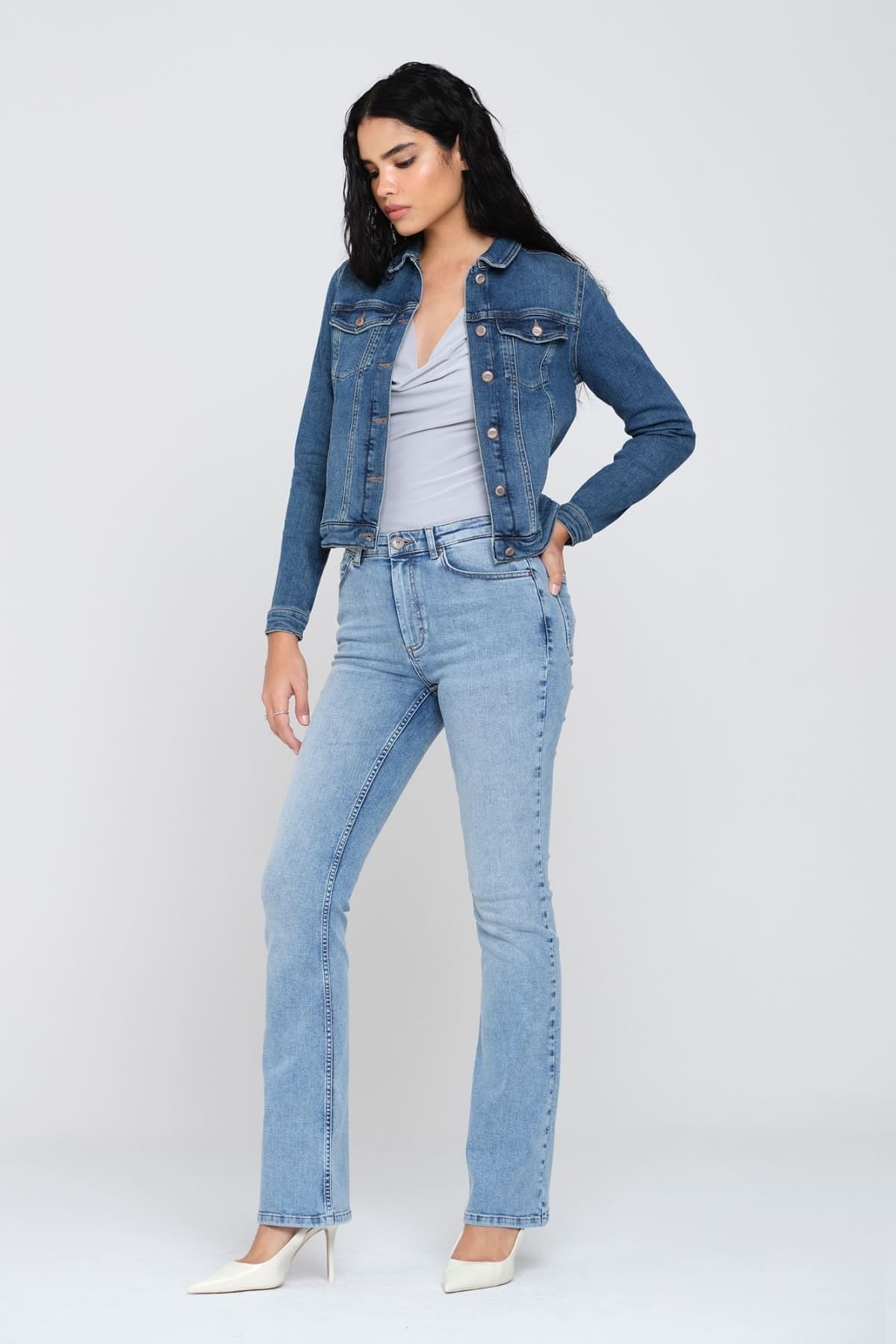 کت جین زنانه آبی Pantamo Jeans کت جین زنانه آبی Pantamo Jeans