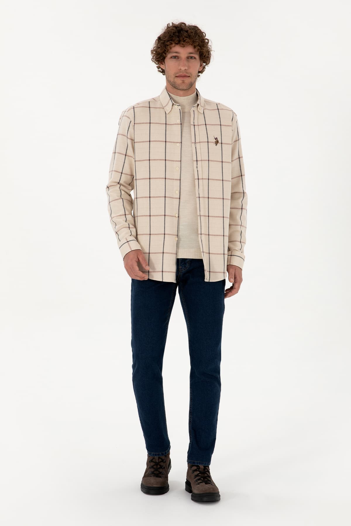 پیراهن مردانه U.S. Polo Assn. کرم چهارخانه آستینبلند فیت معمولی مدل 50316617-VR182 پیراهن مردانه U.S. Polo Assn. کرم چهارخانه آستینبلند فیت معمولی مدل 50316617-VR182