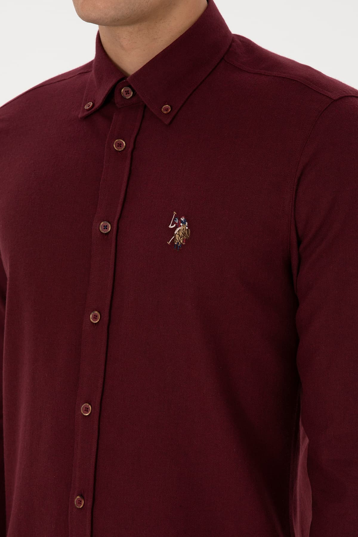 پیراهن مردانه آستینبلند ساده U.S. Polo Assn. زرشکی مدل 50307686-VR014 پیراهن مردانه آستینبلند ساده U.S. Polo Assn. زرشکی مدل 50307686-VR014