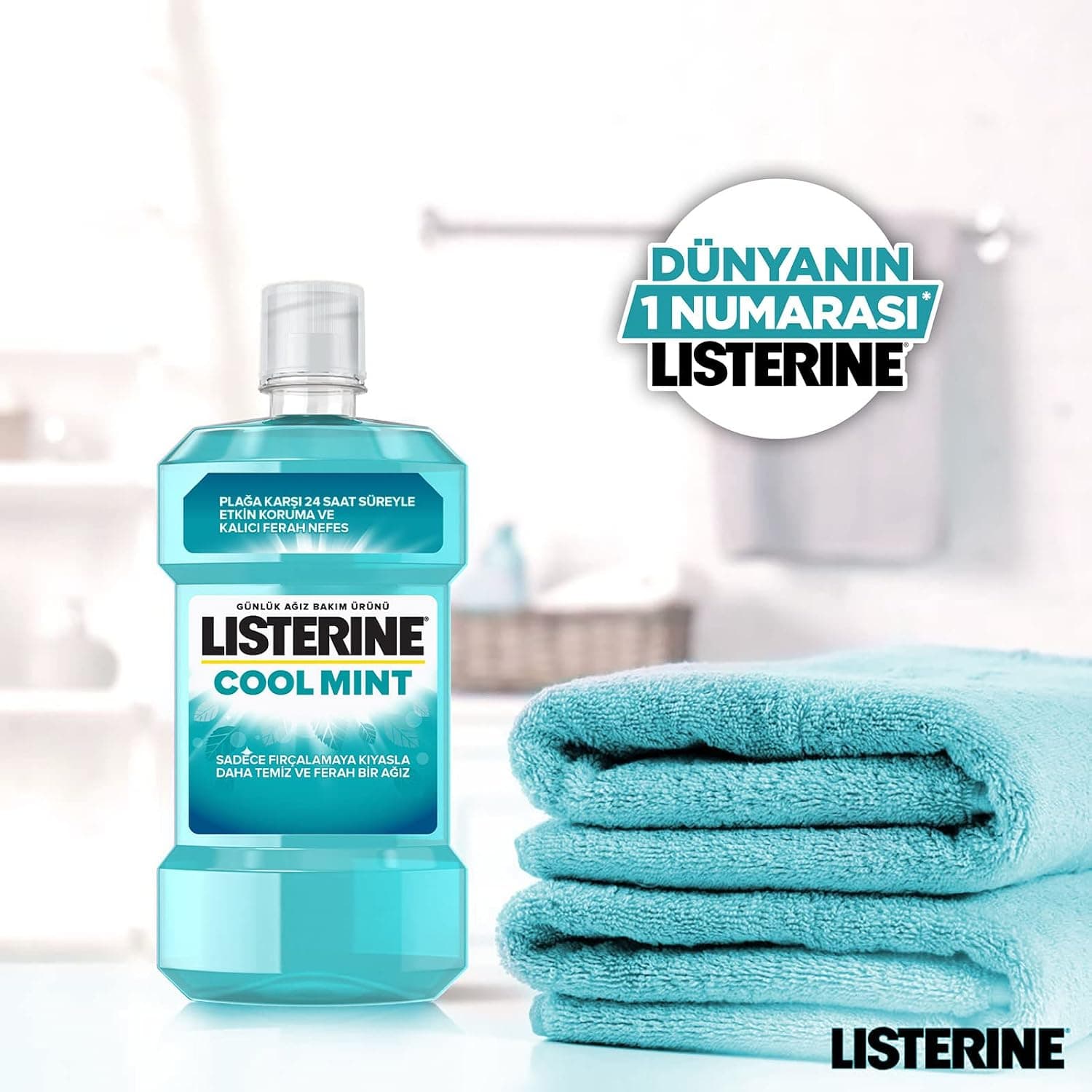 دهانشویه Listerine با طعم نعناع خنک 1000 ml دهانشویه Listerine با طعم نعناع خنک 1000 ml