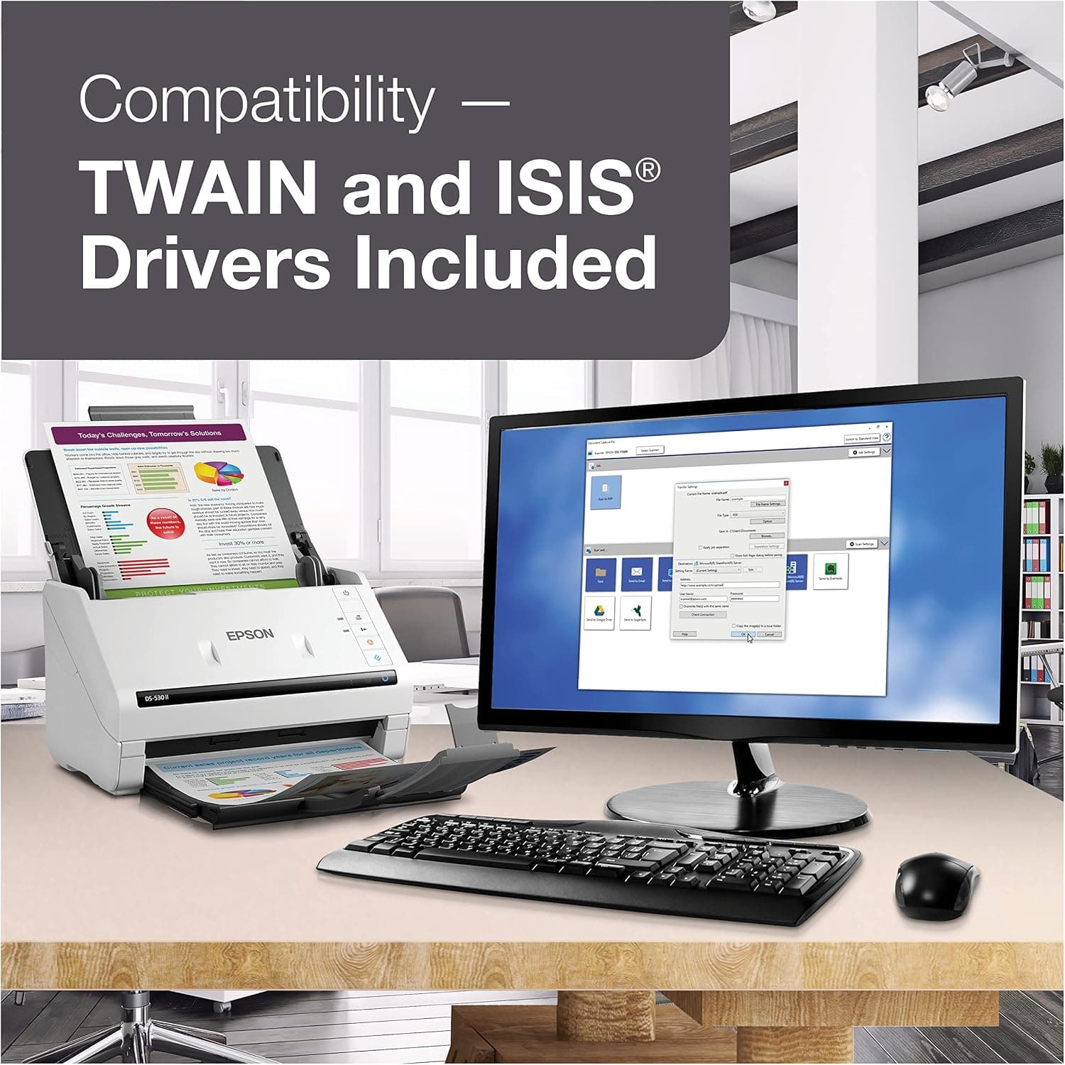 اسکنر اسنادی رنگی دورو Epson مدل DS-530 II با تغذیهکننده خودکار برگه ADF اسکنر اسنادی رنگی دورو Epson مدل DS-530 II با تغذیهکننده خودکار برگه ADF