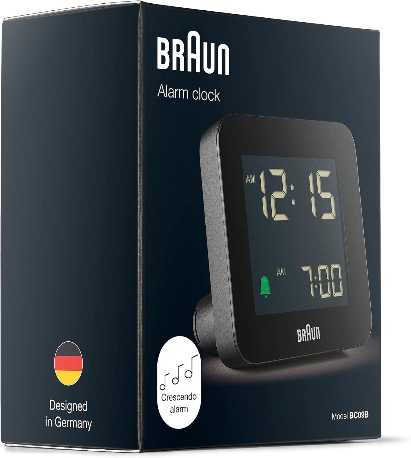 ساعت دیجیتال Braun Crescence مشکی با تعویق زنگ، LCD منفی، تنظیم سریع مدل BC09B ساعت دیجیتال Braun Crescence مشکی با تعویق زنگ، LCD منفی، تنظیم سریع مدل BC09B