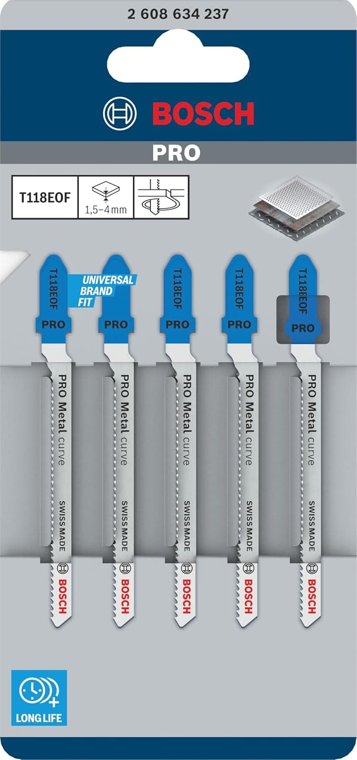 تیغ اره جیگساو Bosch بسته 5 عددی مدل 2608634237 T 118 EOF تیغ اره جیگساو Bosch بسته 5 عددی مدل 2608634237 T 118 EOF
